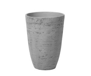 Beliani Greystone Planter Grey Stone Fibreglass 35 X 35 X 50 Cm - Tall Round Outdoor And Indoor Plant Pot