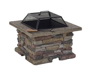 Beliani Grill Fire Pit Kelud Concrete Grey