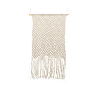 Beliani Handmade Beige Macramé Wall Hanging - Cotton Boho Wall Art For Living Room And Bedroom, 56 X 126 Cm