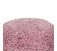 Beliani Handmade Pink Shaggy Cotton Pouffe 50 X 35 Cm - Round Boho Seat
