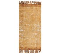 Beliani Handwoven Modern Glam Area Rug Orange And White Stripes 80 X 150 Cm