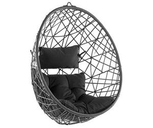 Beliani Hanging Chair Alatri Pe Rattan Black