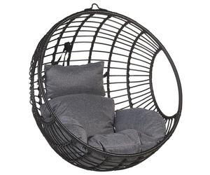 Beliani Hanging Chair Aspio Pe Rattan Black