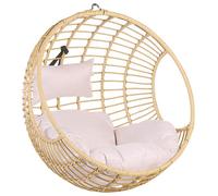 Beliani Hanging Chair Aspio Pe Rattan Natural