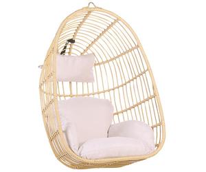 Beliani Hanging Chair Casoli Pe Rattan Natural