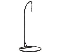 Beliani Garden Hanging Chair Stand Black Steel With Backrest, Stan