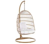 Hanging Chair with Stand ALLERA PE Rattan Beige