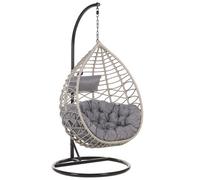 Beliani Hanging Chair With Stand Arsita Pe Rattan Grey