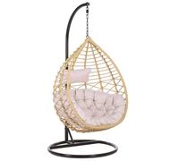 Beliani Hanging Chair With Stand Arsita Pe Rattan Natural