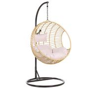 Beliani Hanging Chair With Stand Aspio Pe Rattan Natural