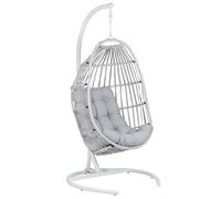 Beliani Hanging Chair With Stand Sesia Light Grey