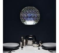 Beliani Hanging Light Pendant Lamp Glossy Silver Glass Ball Shade 25Cm.