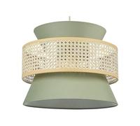 Beliani Pendant Lamp Luyano Rattan Light Green, Brown