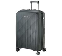 Beliani Hard Shell Cabin Suitcase Synthetic Material Iron TSA Lock Silent Wheels Anti-Theft Zipper 37 x 20 x 53 cm Dark Grey Tonsai