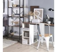 Beliani Home Desk 120 X 60 Cm - Dark Brown Melamine Top, Black Metal Legs
