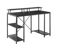 Beliani Home Office Desk CADDO Black 120 cm 60 cm with Shelves, Black