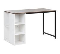 Beliani Home Office Desk Dese Brown/ White 120 Cm 60 Cm