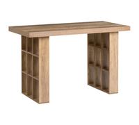 Beliani Home Office Desk Elura 120 Cm 60 Cm With Shelves Light Brown