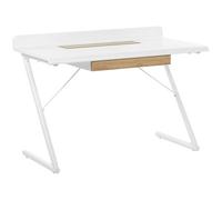 Beliani Home Office Desk Focus White 120 Cm 60 Cm With Drawers