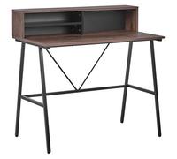 Beliani Home Office Desk Harison Dark Brown 100 Cm 53 Cm