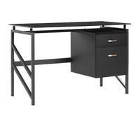 Beliani Home Office Desk Moriton 117 Cm 57 Cm With Storage Black