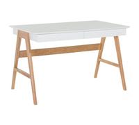 Beliani Home Office Desk Sheslay White 120 Cm 70 Cm With Storage