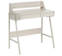 Beliani Home Office Desk With Hutch Broxton 77 Cm 46 Cm Light Beige