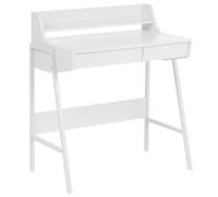 Beliani Home Office Desk With Hutch Broxton 77 Cm 46 Cm White