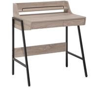 Beliani Home Office Desk With Hutch Broxton 77 Cm 46 Cm With Drawers Light Brown