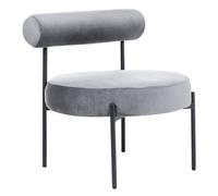 Beliani Industrial Armchair Alpha Velvet Grey