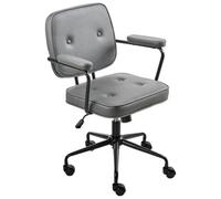 Beliani Industrial Desk Chair Pawnee Velvet Grey