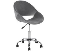 Beliani Industrial Desk Chair Selma Velvet Grey