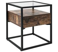 Beliani Industrial Side Table Mauk Dark Brown