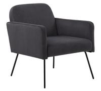 Beliani Industrial Velvet Armchair Grey Narken