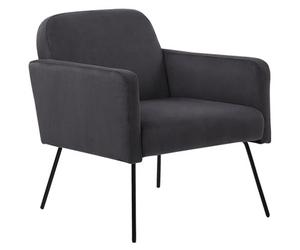 Beliani Industrial Velvet Armchair Grey Narken