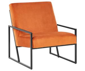 Beliani Industrial Velvet Armchair Orange Delary