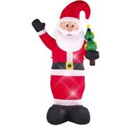 Beliani Inflatable Outdoor Decoration Led Ivalo 225 Cm Santa Claus Red