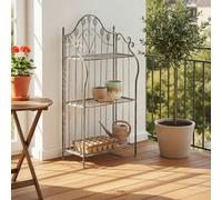Beliani Iron Plant Shelf Grey - Freestanding Tall Garden Storage For Indoor And Outdoor Use, W59 X D30 X H123Cm