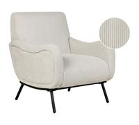 Beliani Jumbo Cord Armchair Light Grey Almind