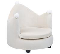 Beliani Kids Armchair Crown VEGA Velvet Light Beige