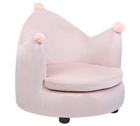 Beliani Kids Armchair Crown Vega Velvet Pastel Pink
