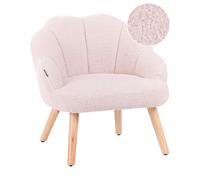 Beliani Kids Armchair Miland Boucle Pastel Pink