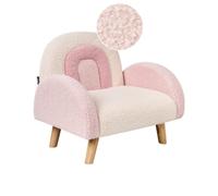 Beliani Kids Armchair Rainbow Ombo Boucle Pastel Pink