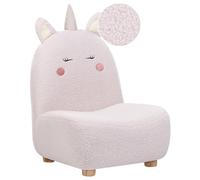Beliani Kids Armchair Unicorn Lulea Boucle Pastel Pink