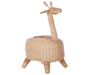 Beliani Kids Basket Giraffe Hainan Rattan Natural