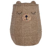 Beliani Kids Basket Teddy Bear Fulan Seagrass Natural