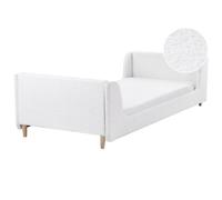 Kids Bed Boucle LAYE 90 x 200 cm (EU Single) Off-White