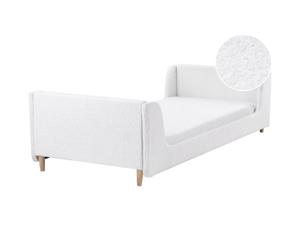 Beliani Kids Bed Boucle Laye 90 X 200 Cm (Eu Single) Off-White
