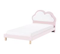 Beliani Velvet Eu Single Size Bed Pink Mazou, Pink