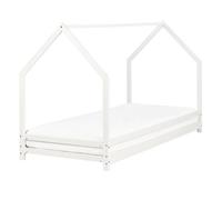 Beliani Wooden Kids House Bed Eu Single Size White Appy, White